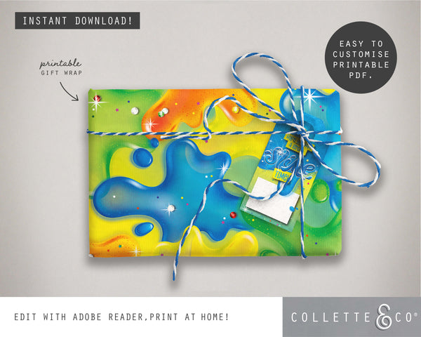 Blue Slime Party Printable Favour Pack