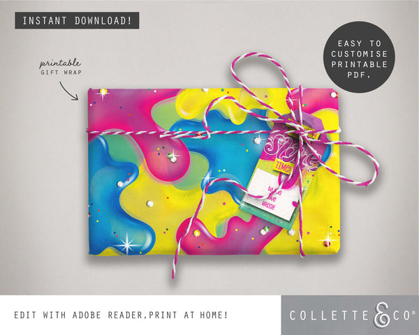 Pink Slime Party Printable Favour Pack