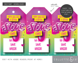 Pink Slime Party Printable Favour Pack