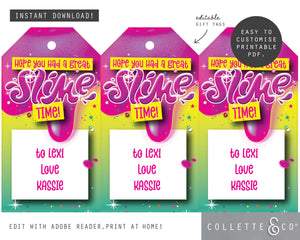 Slime Party Printable Favour Pack