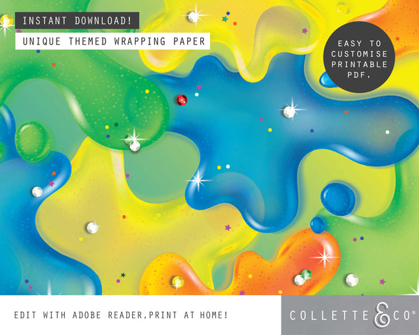 Blue Slime Party Printable Favour Pack
