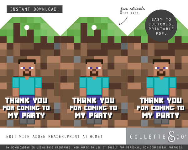 FREE Minecraft Party Pack Printables