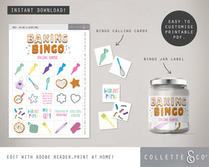 Baking Party Printable Bingo