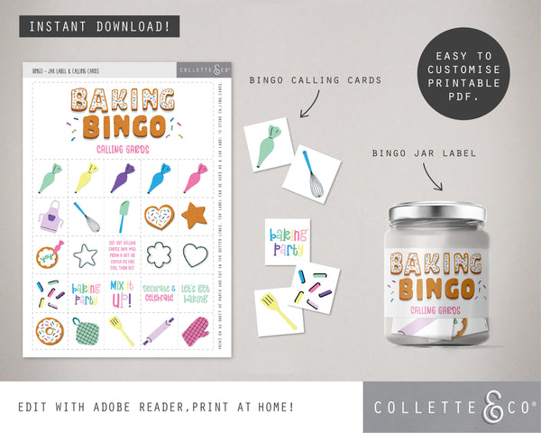 Baking Party Printable Bingo