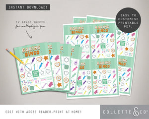 Baking Party Printable Bingo