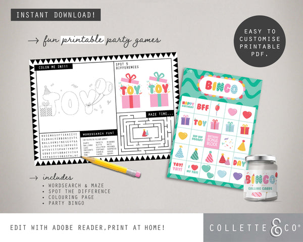 Toy Adoption Party Pack Printables