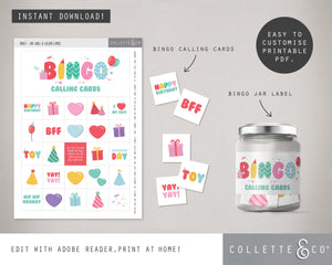 Toy Adoption Party Printable Bingo