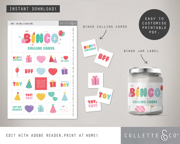 Toy Adoption Party Printable Bingo