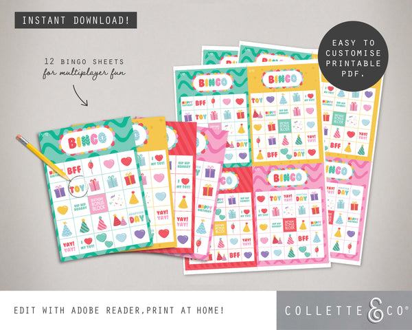 Toy Adoption Party Printable Bingo