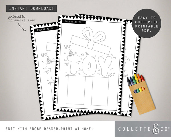 Toy Adoption Party Printable Activities