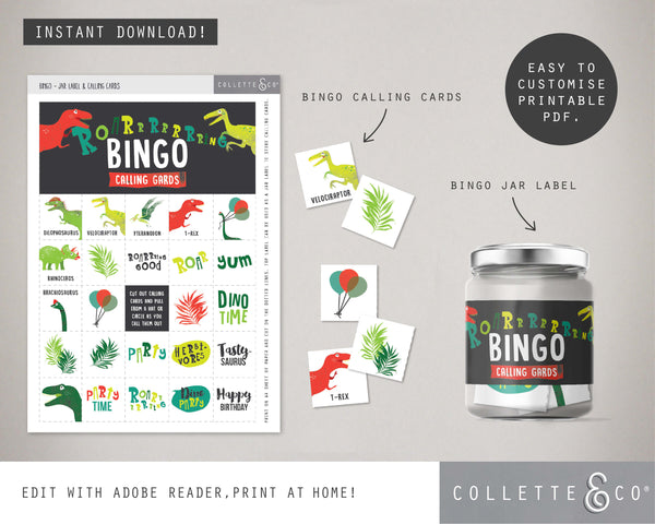 Dinosaur Party Printable Bingo