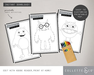 Monster Party Printable Activities