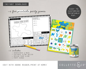 Blue Slime Party Pack Printables