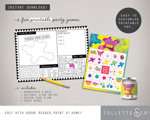Pink Slime Party Pack Printables