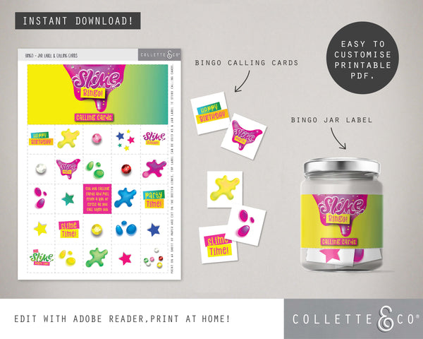 Slime Party Printable Bingo