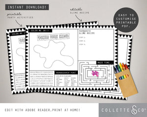 Pink Slime Party Pack Printables