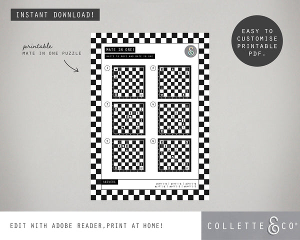 Chess Party Printable Activities