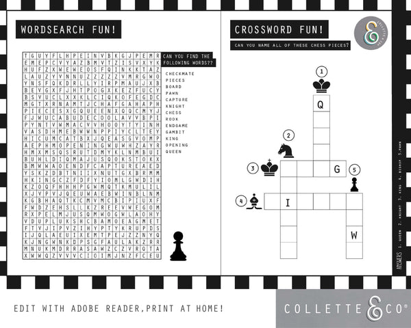 Chess Party Printable Activities
