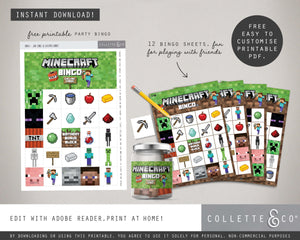 FREE Minecraft Party Pack Printables