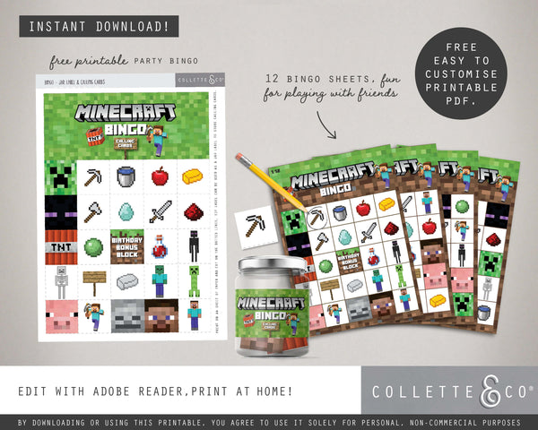 FREE Minecraft Party Pack Printables