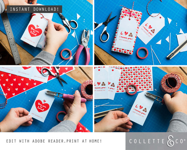 FREE Valentine's Day Printable Wrapping Paper & Gift Tag