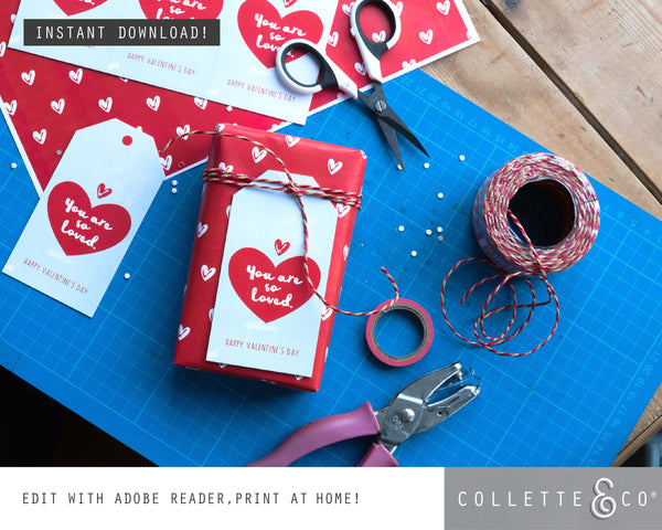FREE Valentine's Day Printable Wrapping Paper & Gift Tag