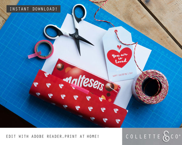 FREE Valentine's Day Printable Wrapping Paper & Gift Tag