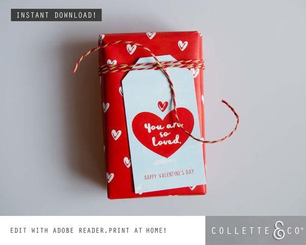 FREE Valentine's Day Printable Wrapping Paper & Gift Tag