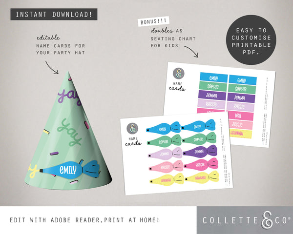 Baking Party Printable Party Hats