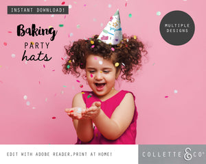 Baking Party Printable Party Hats