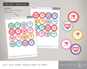 Toy Adoption Party Printable Adoption Pack