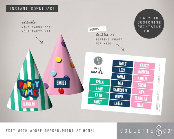 Llama Party Printable Party Hats