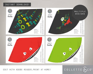 Dinosaur Printable Party Hats
