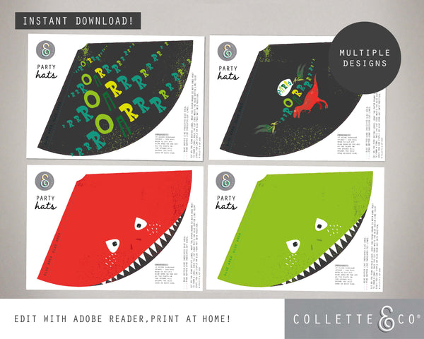 Dinosaur Printable Party Hats