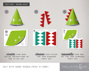 Dinosaur Printable Party Hats