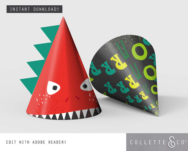 Dinosaur Printable Party Hats