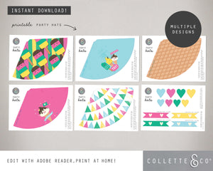 Ice Cream Party Printable Party Hats