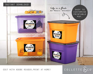 FREE Halloween Printable Storage Box Labels