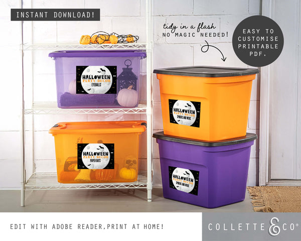 FREE Halloween Printable Storage Box Labels