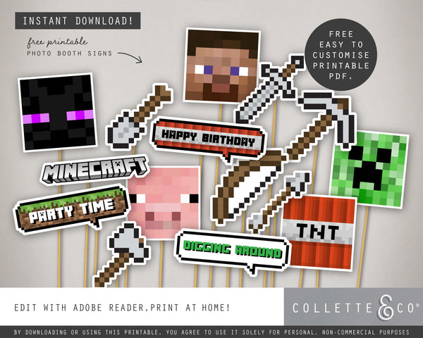 FREE Minecraft Party Pack Printables