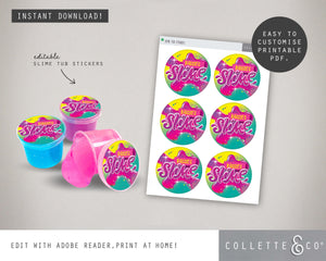 Slime Party Stickers & Labels