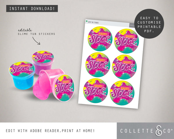 Slime Party Stickers & Labels