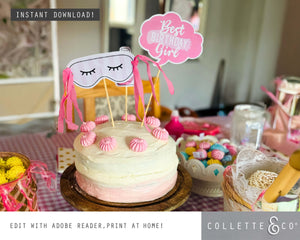 Pamper Party Printable Cake Topper