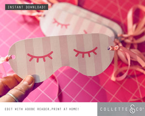 Pamper Party Printable Face Mask Invitation