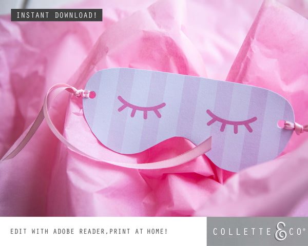 Pamper Party Printable Face Mask Invitation