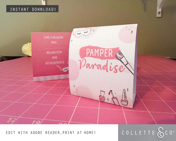 Pamper Party Printable Food Decor