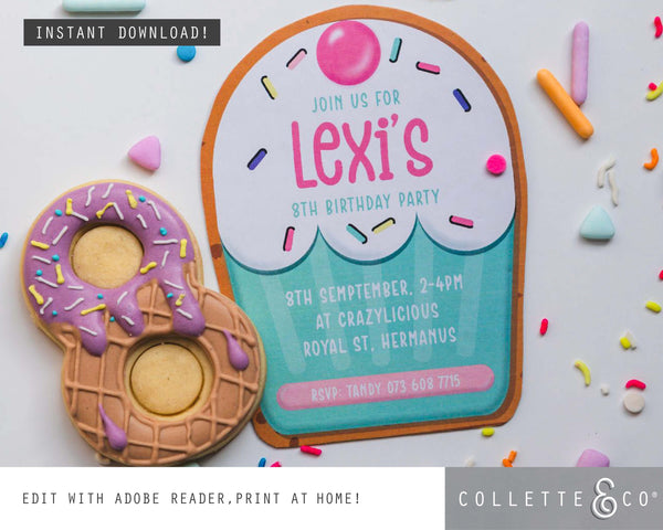 Baking Party Printable Cupcake Invitation