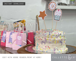 Baking Party Printable Cake Topper