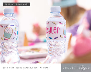 Baking Party Printable Drinks Label