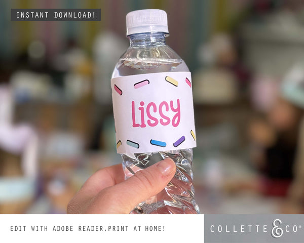 Baking Party Printable Drinks Label